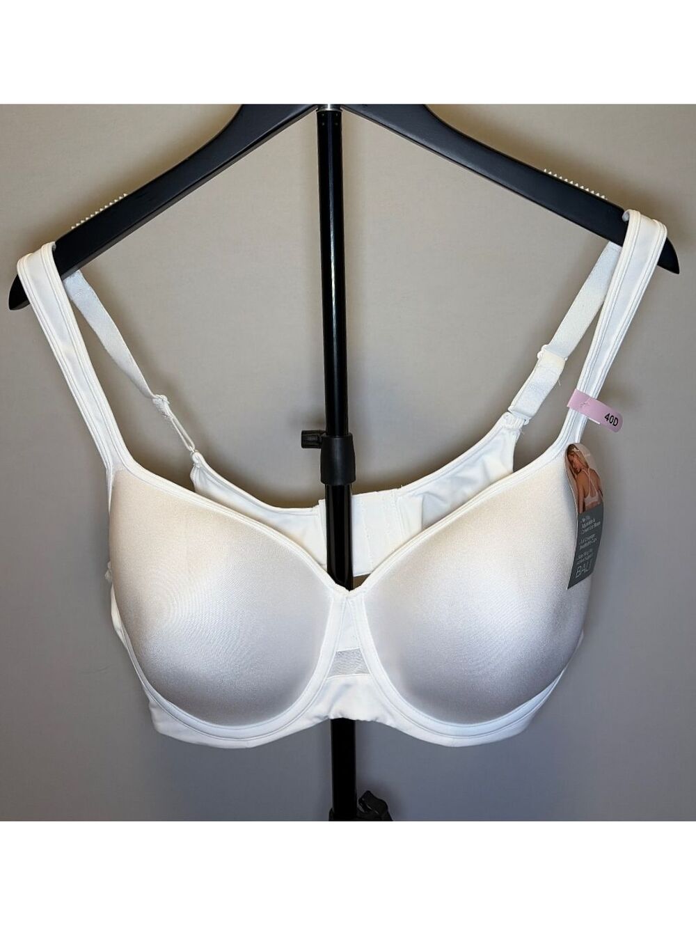 Bali One Smooth U White Minimizer Bra 40D Full Coverage Convertible NWT